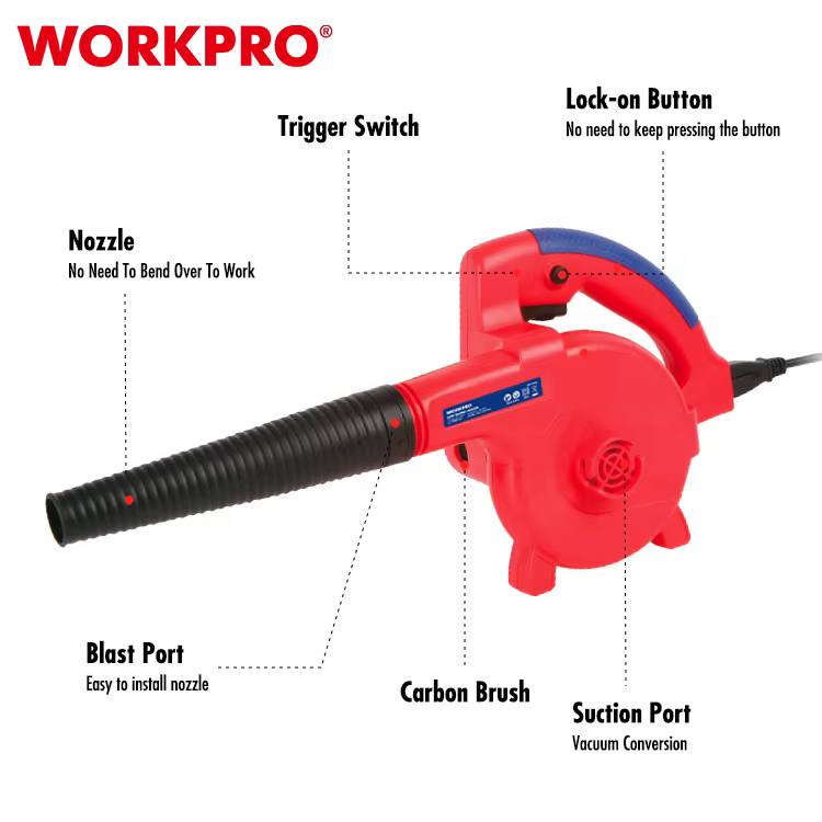 مكنسة ومنفاخ كهربائي 600 واط ورك برو