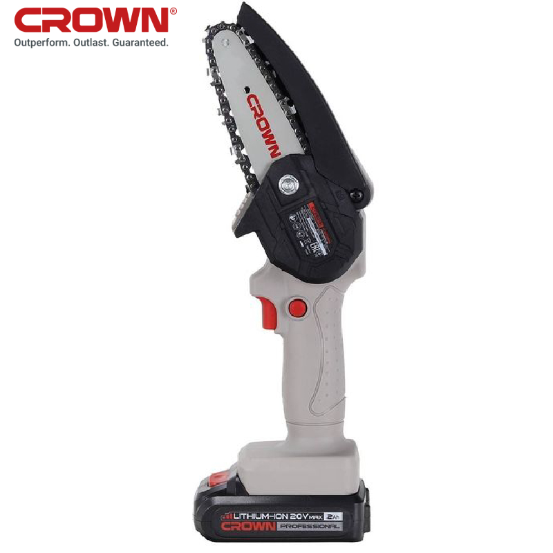 منشار جنزير يدوي شحن كراون ٢٠ فولت مع بطاريتين و شاحن